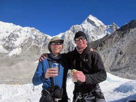 Two hikers in Mt.Everest camping base